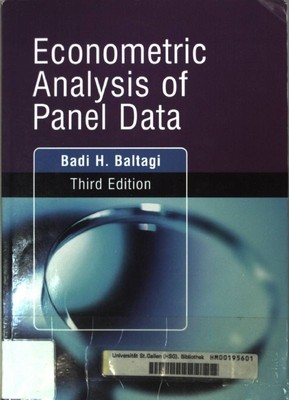 Econometric Analysis of Panel Data. Baltagi, Badi H.:
