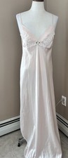 Vintage Silky Satin Nightgown Slip Dress L Coquette Ballet Soft Rashella
