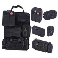 6 Pack Tactical Truck Organizer Back Seat Storage Car Seat Storage Bag Black