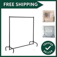 6ft Heavy Duty Metal Clothes Rail Garment Rail Clothe Hanging Rail with Wheel...