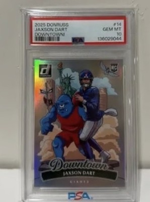  Chase Card  Donruss 2025 Downtown! Jaxson Dart RC #14 New York Giants PSA 10