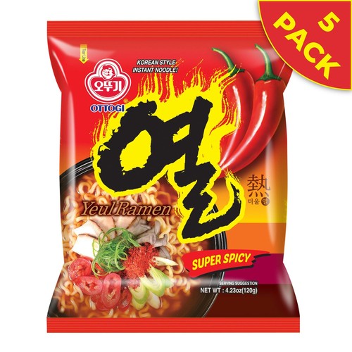 YEUL Ramen, 5 Pack of Super Spicy Flavor Korean Instant Noodle, Extreme Bold ... - Picture 2 of 6