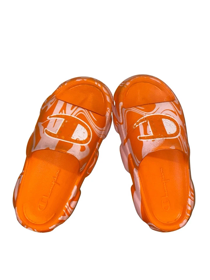 Sandalias sin cordones Champion Meloso Squish Swirl Slides Youth 13 naranja blanco Foto 4 de 4