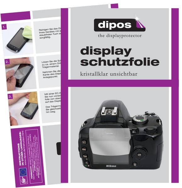 2X Schutzfolie FüR Nikon D60 Klar Displayschutzfolie Folie Display Schutz Dipos-image