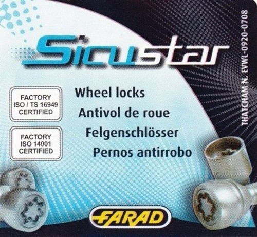 Sicustar Felgenschloss M12 x 1,5 x 25 mm Kegel 60° SW17 - Bild 2 von 2