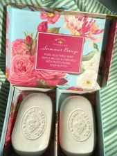MICHEL ‘SUMMER BREEZE’ SHEA BUTTER SOAP BOX OF 2 TRIPLE-MILLED:LIGHT FLORAL(#AA)