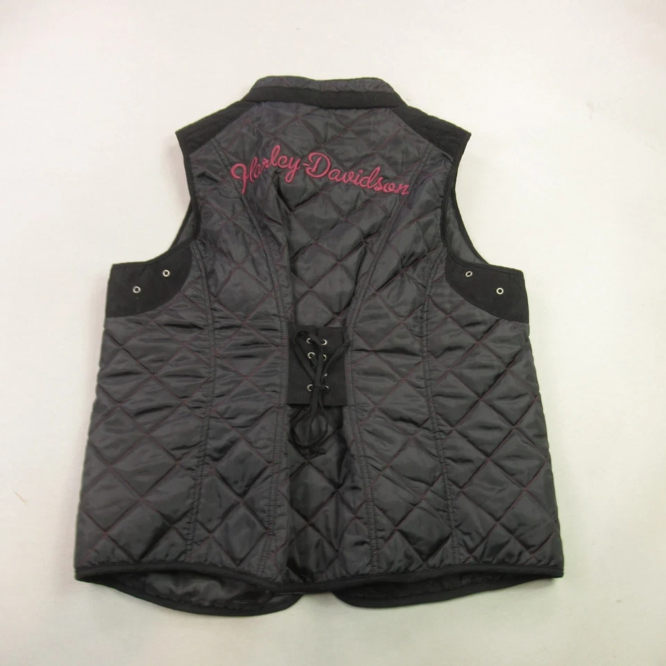 Жилет женский Harley Davidson без рукавов на молнии однотонный пуховик повседневный для улицы - Изображение 4 из 4