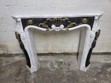 Obramowanie kominka Okładzina kominka "Rokoko" Szerokość kominka 115cm Carara biały marmur