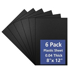 6 Pack Black Acrylic Sheet 8x12x0.04 Inch Plastic ABS Sheets for Crafts