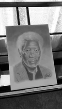 Morgan Freeman Hand Drawn Art Print by Jay Pritchard, the Celebrities Artist.