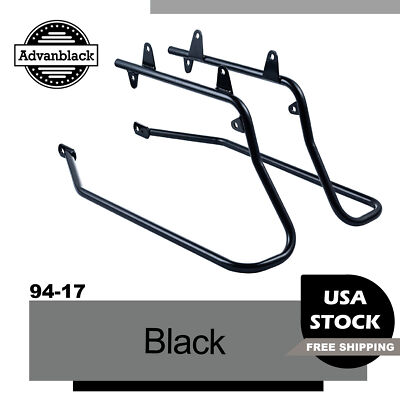 Black Hard Saddlebags Conversion Brackets Fits Softail Heritage Springer 94-17