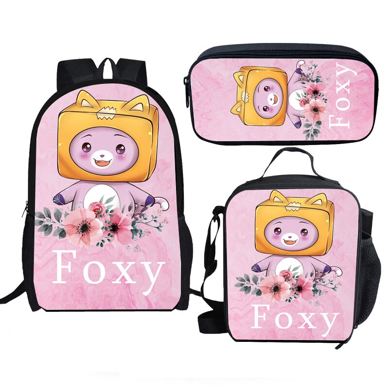 Lankybox Foxy Backpack Set with Lunch Bag and Pencil Case