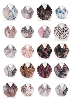 Loop Schal Rundschal Halstuch Damenschal Schlauchschal Floral Ornamente Blumen