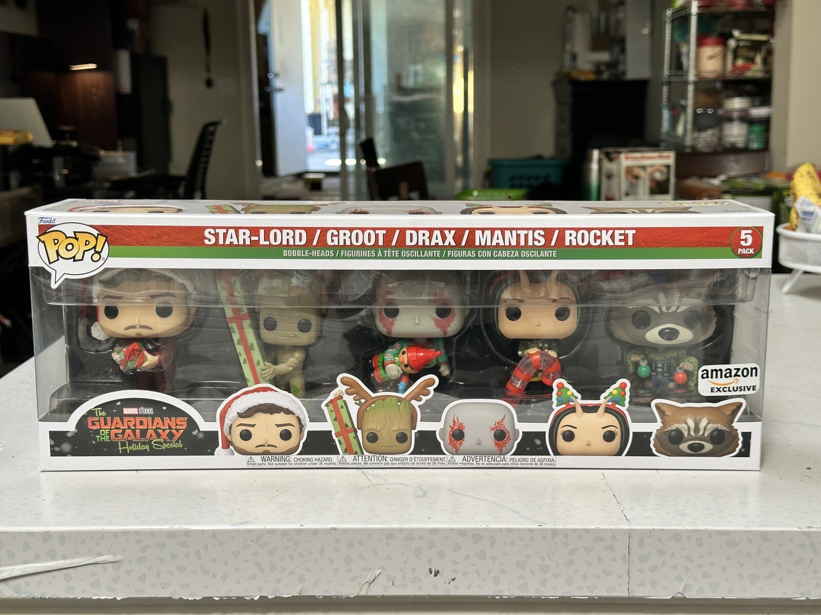 Funko Pop! Paquete De 5 Especiales Navideños De Marvel: Guardianes De La Galaxia