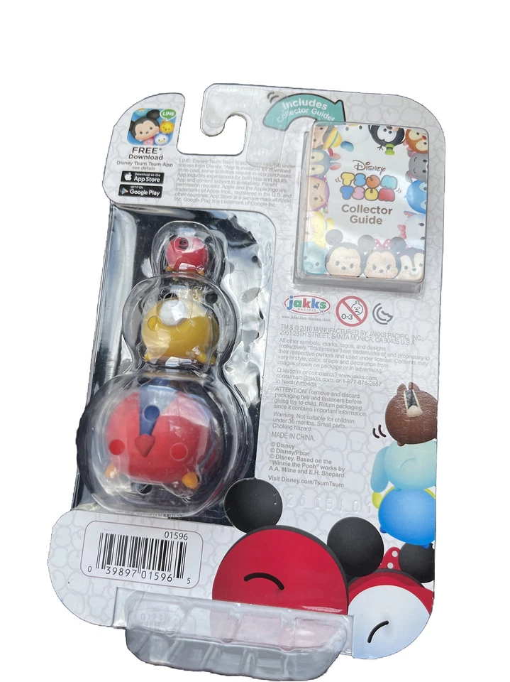 Disney tsum tsum 3 bonecos pacote série 3 Mickey Miss Bunny Lago 2016 novo na embalagem - Imagem 2 de 2