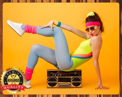 Back To The 80s - Workout - Boombox - Metal Sign 11 x 14
