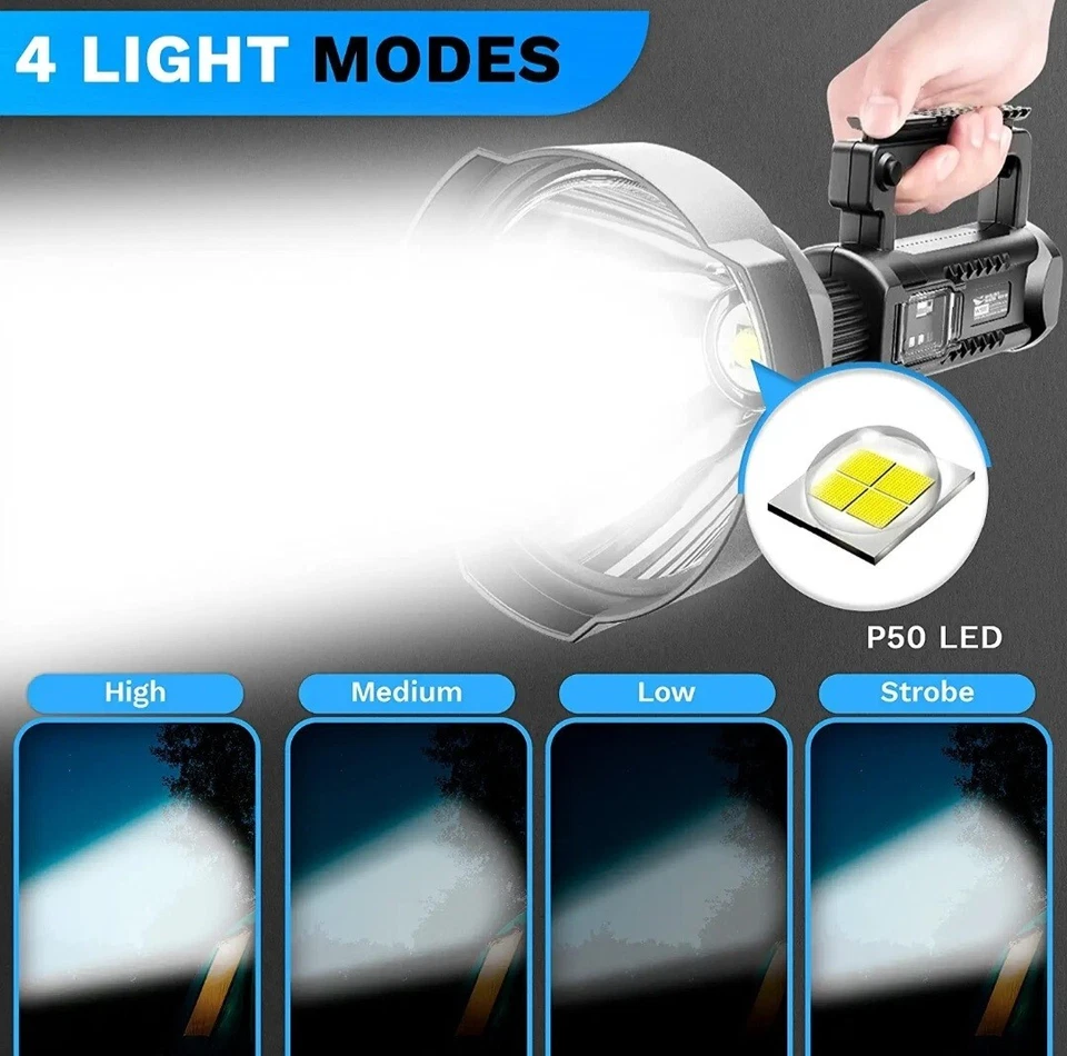 Linternas LED Altos Lúmenes | Linterna Foco LED Recargable | 90000... Foto 4 de 4