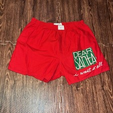 Santa Vintage Boxer Shorts 1990 Mens L Painted Lady Dear Sant I Want It All