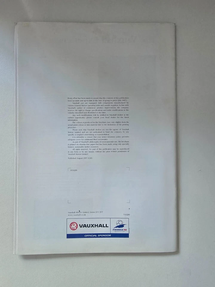 Original Vauxhall Corsa Brochure 1998 VGC Inc.Corsa Sport - Image 3 of 3