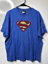Superman Graphic T Shirt Short Sleeve Blue Large/XL See Photos For Size Unbrande