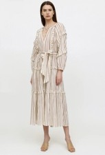 Ulla Johnson NEW Imari Midi Dress In Cream Multi Oversized Size 2