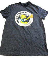 SIMPSONS SHORT SLEEVE SHIRT SIZE SMALL CHARCOAL GRAY MOE'S TAVERN GRAPHIC