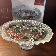Mikasa Celebrations Crystal Compote Candy Dish Measures 8 3/4" Diameter Box.2009