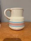 Vintage McCoy Pottery  Milk Pitcher with Pink and Blue Stripe #132 USA