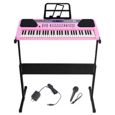 Musical Keyboard 61 Keys Kid Gift Electric Digital Piano Organ w/ Mic Stand