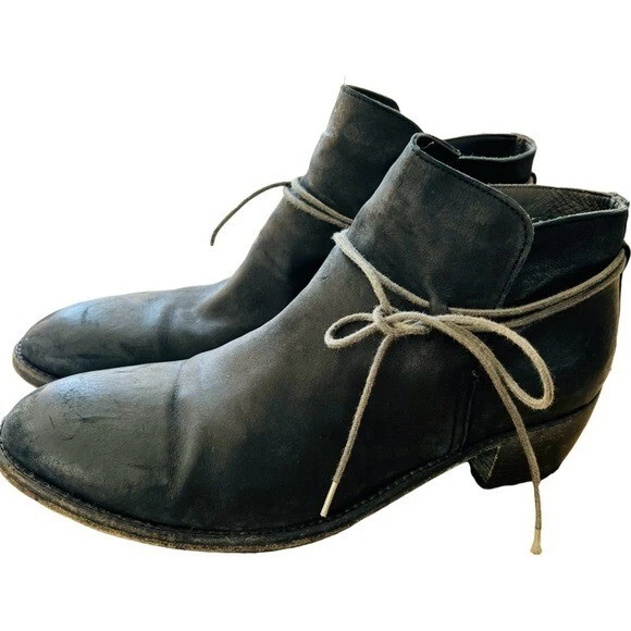 Botas de tornozelo de couro SHOTO ITALY pretas tamanho 40,5 - Imagem 2 de 4