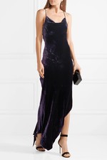 $1070 Juan Carlos Obando Long Velvet Dress (Size 8)