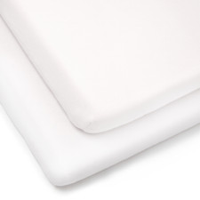 Clair de Lune Cot Bed Fitted Sheet 2 Pack 100% Cotton Jersey Sheets 70 x 140 cm