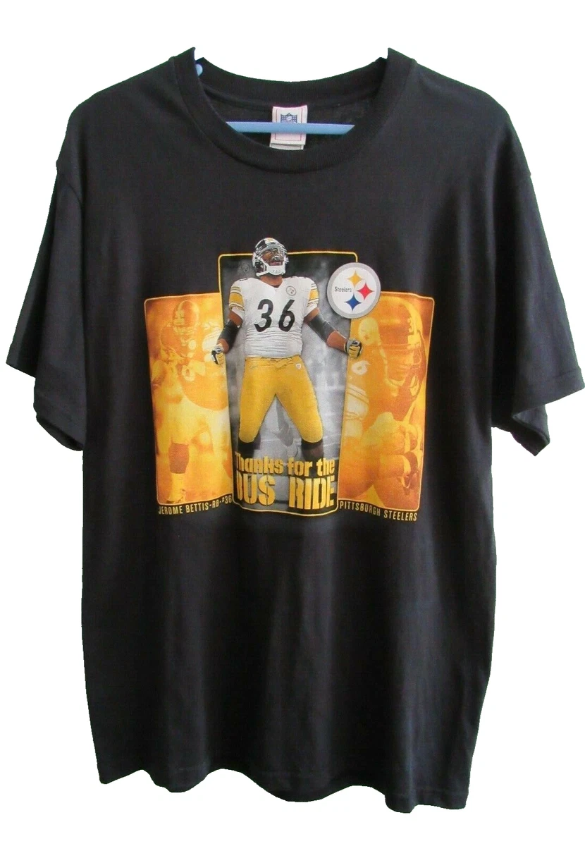 Chemise Vintage Nfl Pittsburgh Steelers Jerome Bettis - Super Bowl XL 2006 - Taille M T-shirt Sport USA Rétro