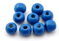 300 Holzperlen 9X10Mm Blau Rund Loch:3Mm Holzkugeln Perlen Zum AuffäDeln Basteln