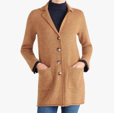 J. Crew Mercantile MEDIUM Brown Donegal Sweater Coat Cardigan Style K4757