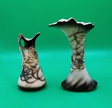 Dragonware Black Mirage Mini Vases Vintage