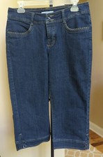 Lee Jeans Womens Sz 8 Slender Secret Capri Blue Denim Stretch Pants