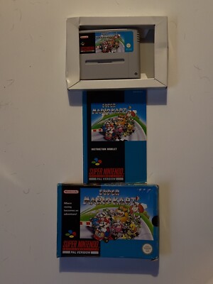 Super Mario Kart Snes Boxed Komplett Super Nintendo Spiel Getestet Funktioniert PAL