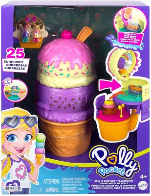 Mattel HFP98 Polly Pocket Ausklappspaß-Schatulle Eiswaffel NEU & OVP