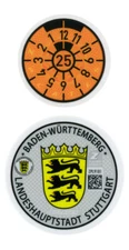 German License Plate Registration Seal Stuttgart Mercedes-Benz, Porsche 2025 Set