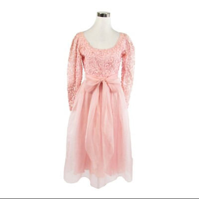 Light pink DOMINIC ROMPOLLO long sleeve sheer overlay vintage dress XS | eBay Light pink DOMINIC ROMPOLLO long sleeve sheer overlay vintage dress XS | eBay