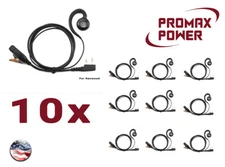 10x Swivel Earpiece 1.5 Wire w/ PTT for Kenwood & Baofeng Radios TK-220, UV-5R
