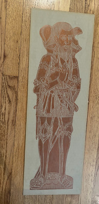 VTG Brass Rubbing Print of Sir Humphrey Stafford St. Georges Church 28.5'' x 9.5''