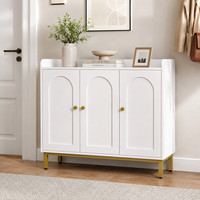 Sideboard Cabinet 100cm Kitchen Cupboard 3 Doors Shelves White Storage Unit Home