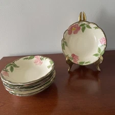 VTG Franciscan Desert Rose Set of 6 Berry Nuts Snacks Bowls 5.25” x 1.25” USA