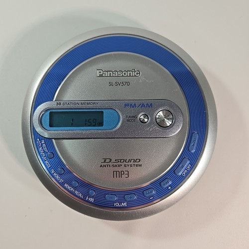 Panasonic Silver Blue Portable CD/MP3 Player AM/FM Radio Anti Skip SL ...