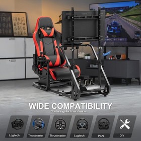 Marada Racing Simulator Cockpit Frame With Monitor Stand Fit Logitech G923 G920