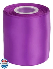 Ribbonitlux 4" Wide Double Face Satin Ribbon 25 Yards (465-Purple, Set for Bo