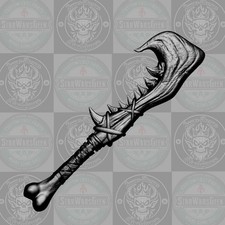 Club de mandíbula personalizado Ballazel the Bone Breaker Orc para figuras de acción de fantasía