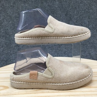 UGG Delu Slide Mule Shoes Womens 7 Slip On Comfort Round Toe Beige